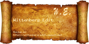 Wittenberg Edit névjegykártya
